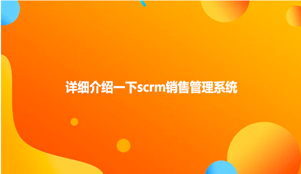 详细介绍一下scrm销售管理系统