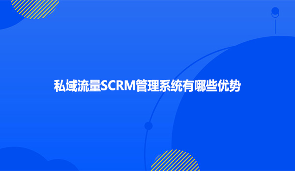 私域流量SCRM管理系统有哪些优势