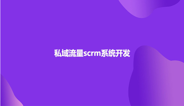 私域流量scrm系统开发!