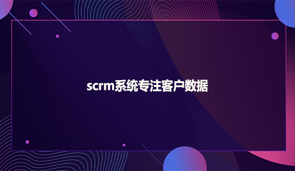 scrm系统专注客户数据