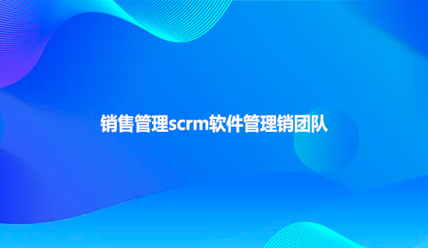 销售管理scrm软件管理销团队