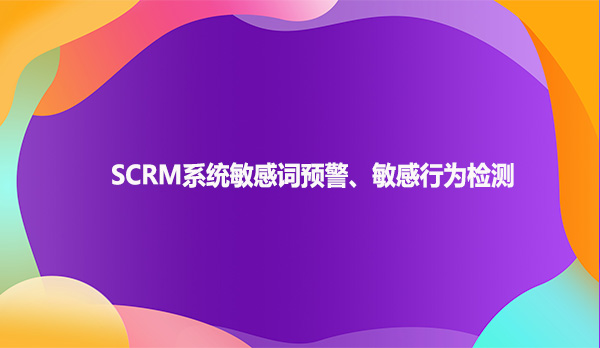 SCRM系统敏感词预警、敏感行为检测