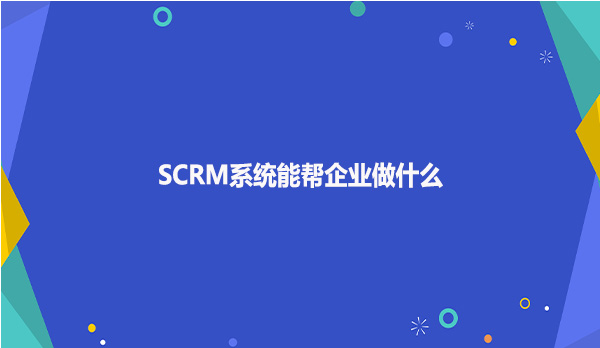 SCRM系统能帮企业做什么