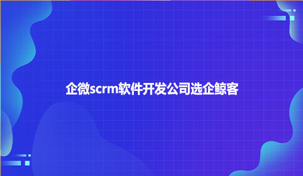 企微scrm软件开发公司选企鲸客