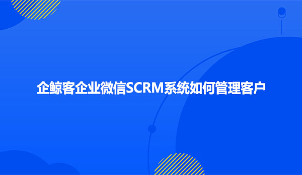 企鲸客企业微信SCRM系统如何管理客户