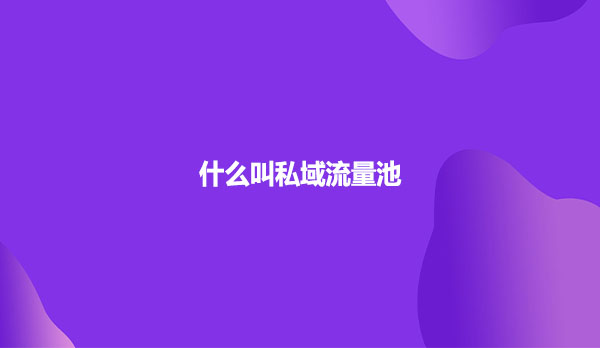 什么叫私域流量池