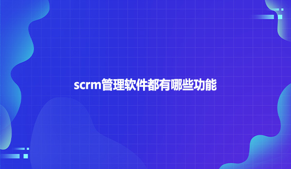 scrm管理软件都有哪些功能？