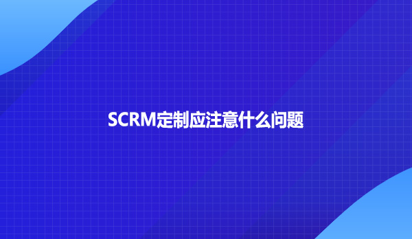 SCRM定制应注意什么问题