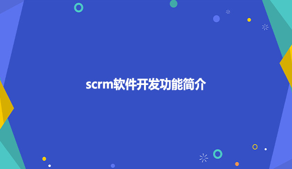 scrm软件开发功能简介