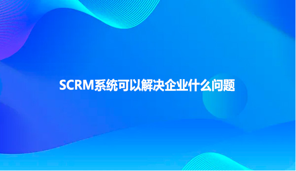 SCRM系统可以解决企业什么问题