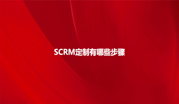 SCRM定制有哪些步骤