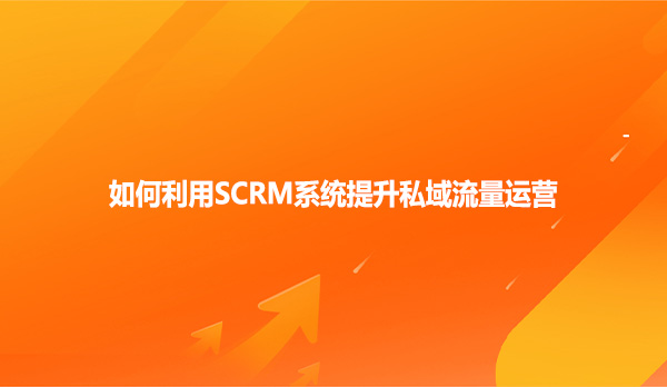 如何利用SCRM系统提升私域流量运营