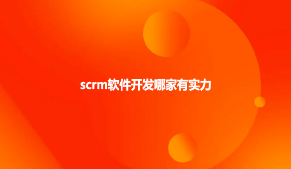 scrm软件开发哪家有实力