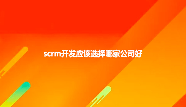 scrm开发应该选择哪家公司好