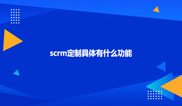 scrm定制具体有什么功能