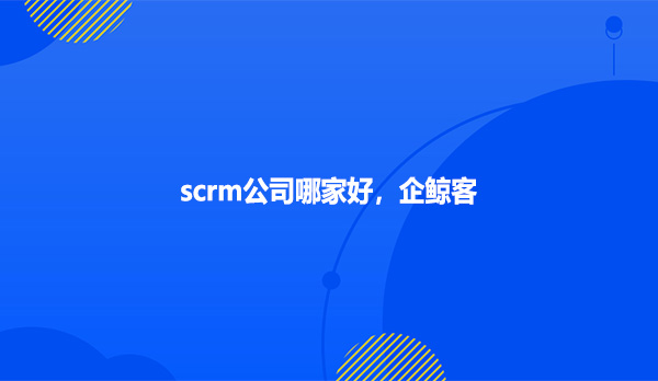 scrm公司哪家好，企鲸客