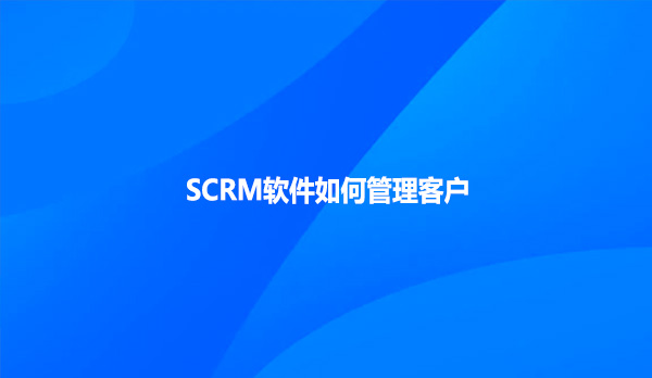 SCRM软件如何管理客户