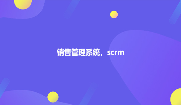 销售管理系统，scrm
