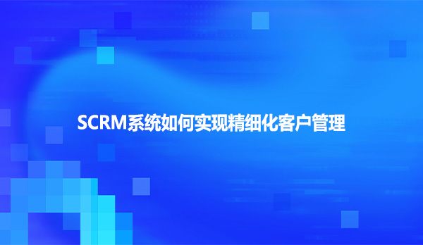 SCRM系统如何实现精细化客户管理