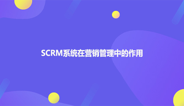 SCRM系统在营销管理中的作用