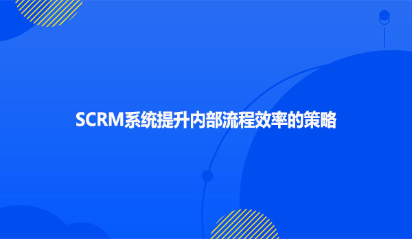 SCRM系统提升内部流程效率的策略