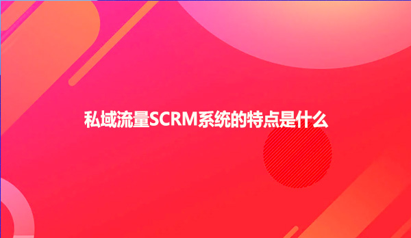 私域流量SCRM系统的特点是什么