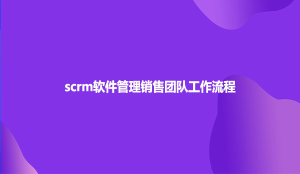 scrm软件管理销售团队工作流程