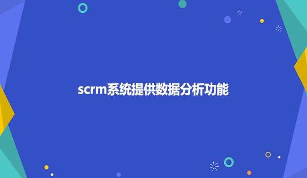 scrm系统提供数据分析功能