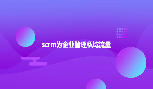 scrm为企业管理私域流量