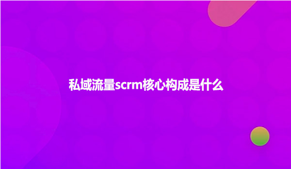 私域流量scrm核心构成是什么