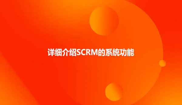 详细介绍SCRM的系统功能
