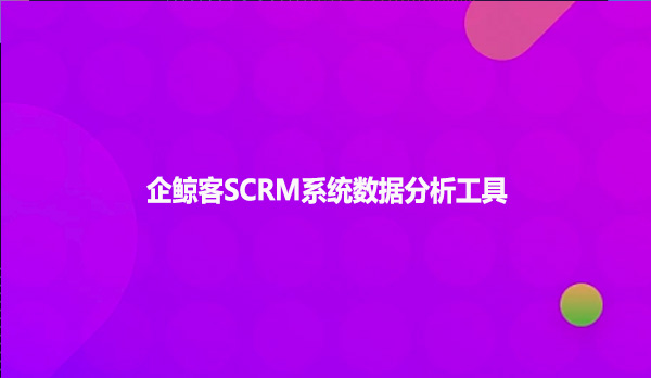 企鲸客SCRM系统数据分析工具